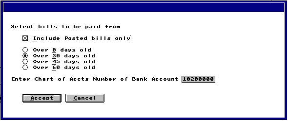 ACCOUNTS PAYABLE DEFAULT SCREEN