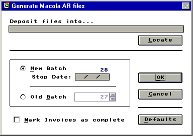 Transfer to Macola Screen