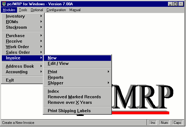INVOICE MENU