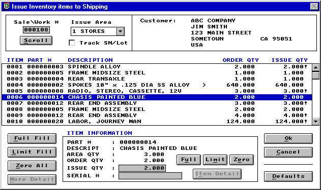 Stock Issue to Shipping