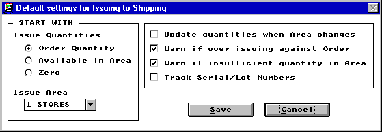 Stock Issue-Ship defaults