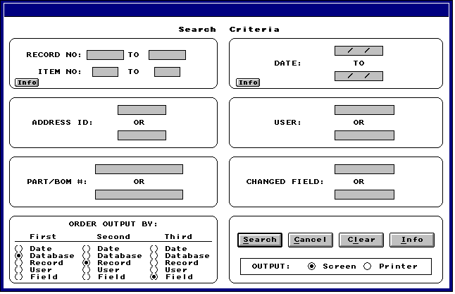 SEARCH CRITERIA