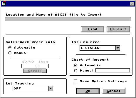 Stock Import Screen