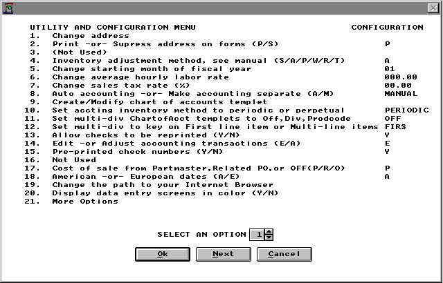 UTILITY & CONFIG. MODULE